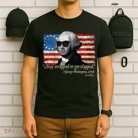 Stay strapped or get clapped George Washington 4th of July T-Shirt thumb 6
