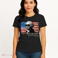 Stay strapped or get clapped George Washington 4th of July Women's T-Shirt thumb 4