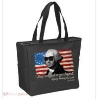 Stay strapped or get clapped George Washington 4th of July Tote Bag thumb 2