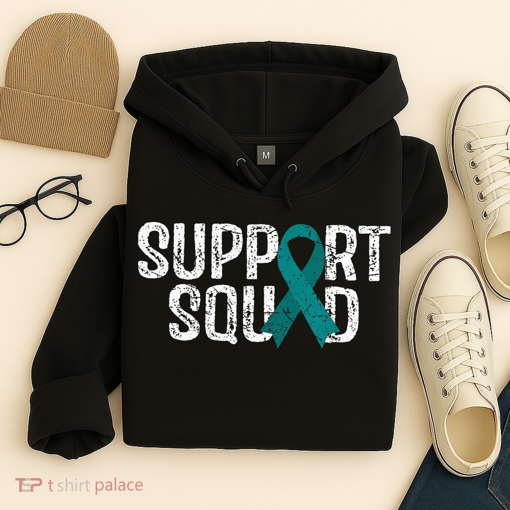 Support Squad Ovarian Cancer Awareness Hoodie
