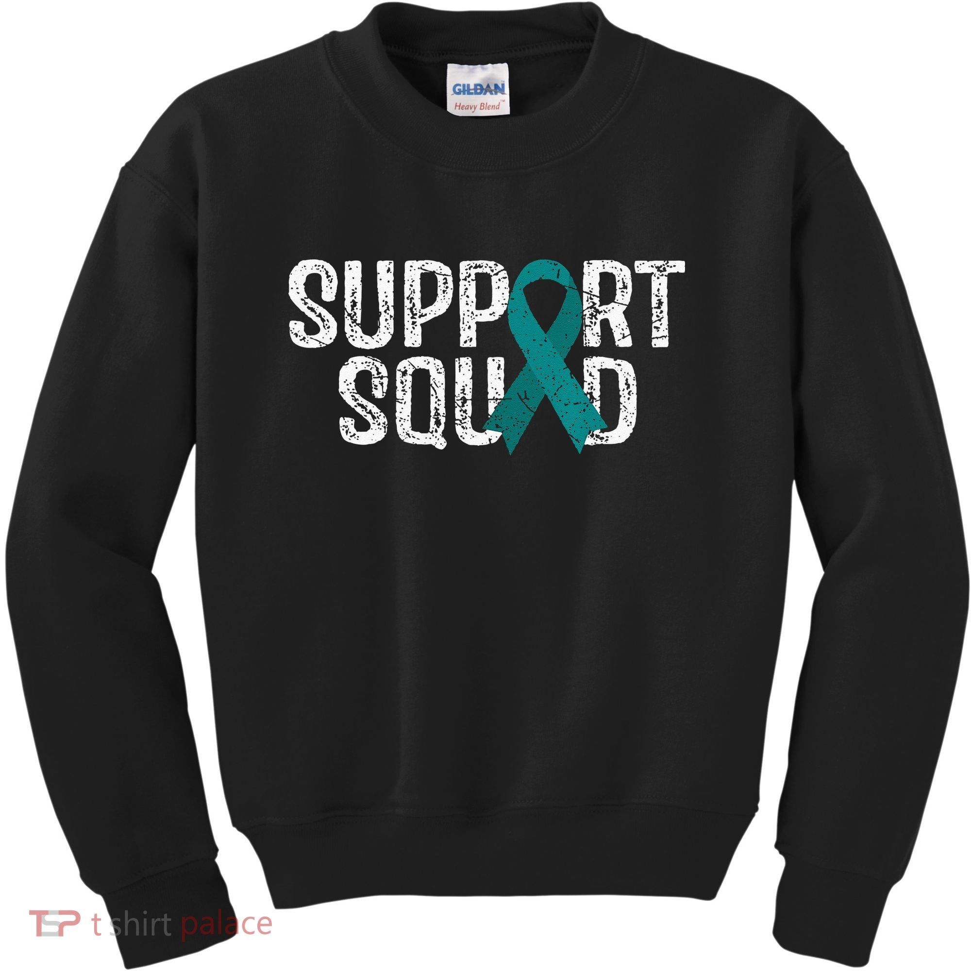 Support Squad Ovarian Cancer Awareness Kids Sweatshirt