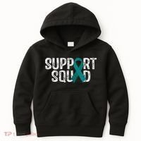 Support Squad Ovarian Cancer Awareness Kids Hoodie thumb 0