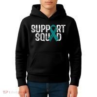 Support Squad Ovarian Cancer Awareness Kids Hoodie thumb 4
