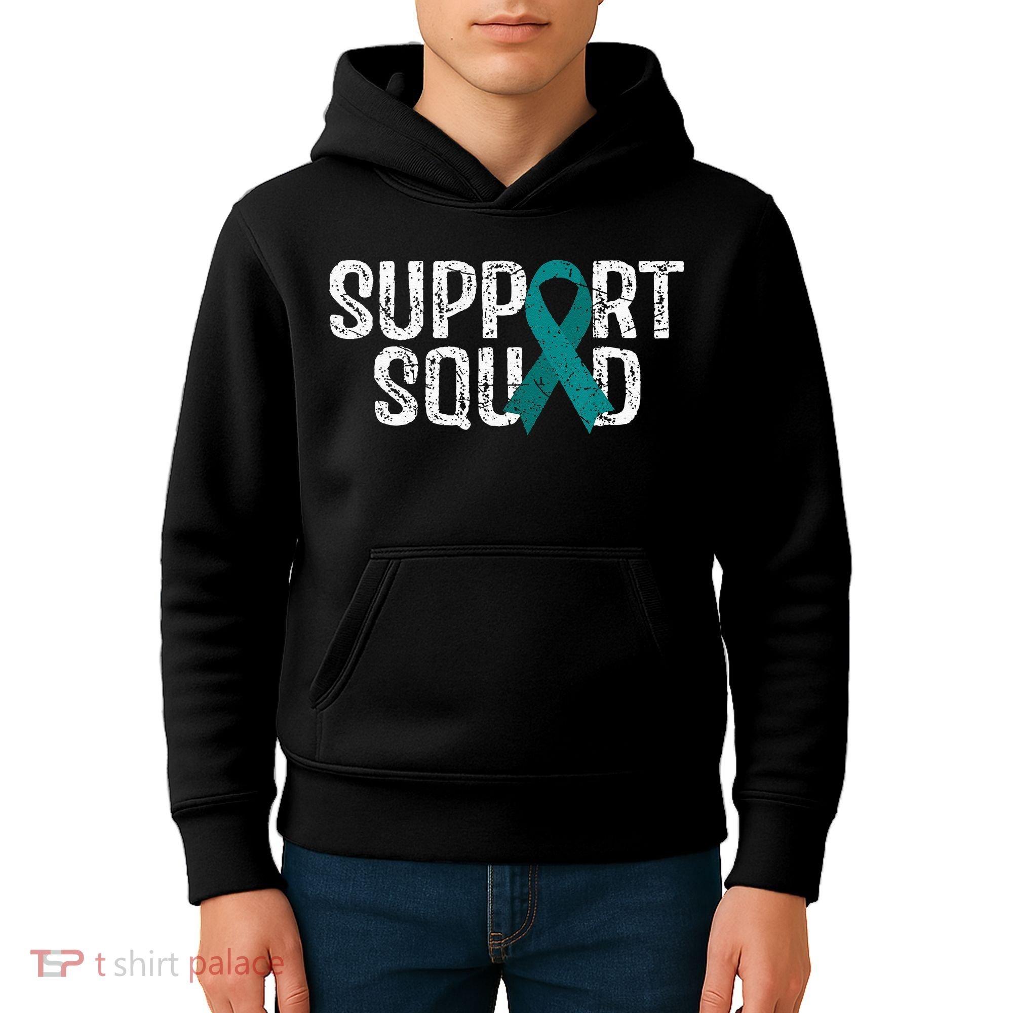 Support Squad Ovarian Cancer Awareness Kids Hoodie