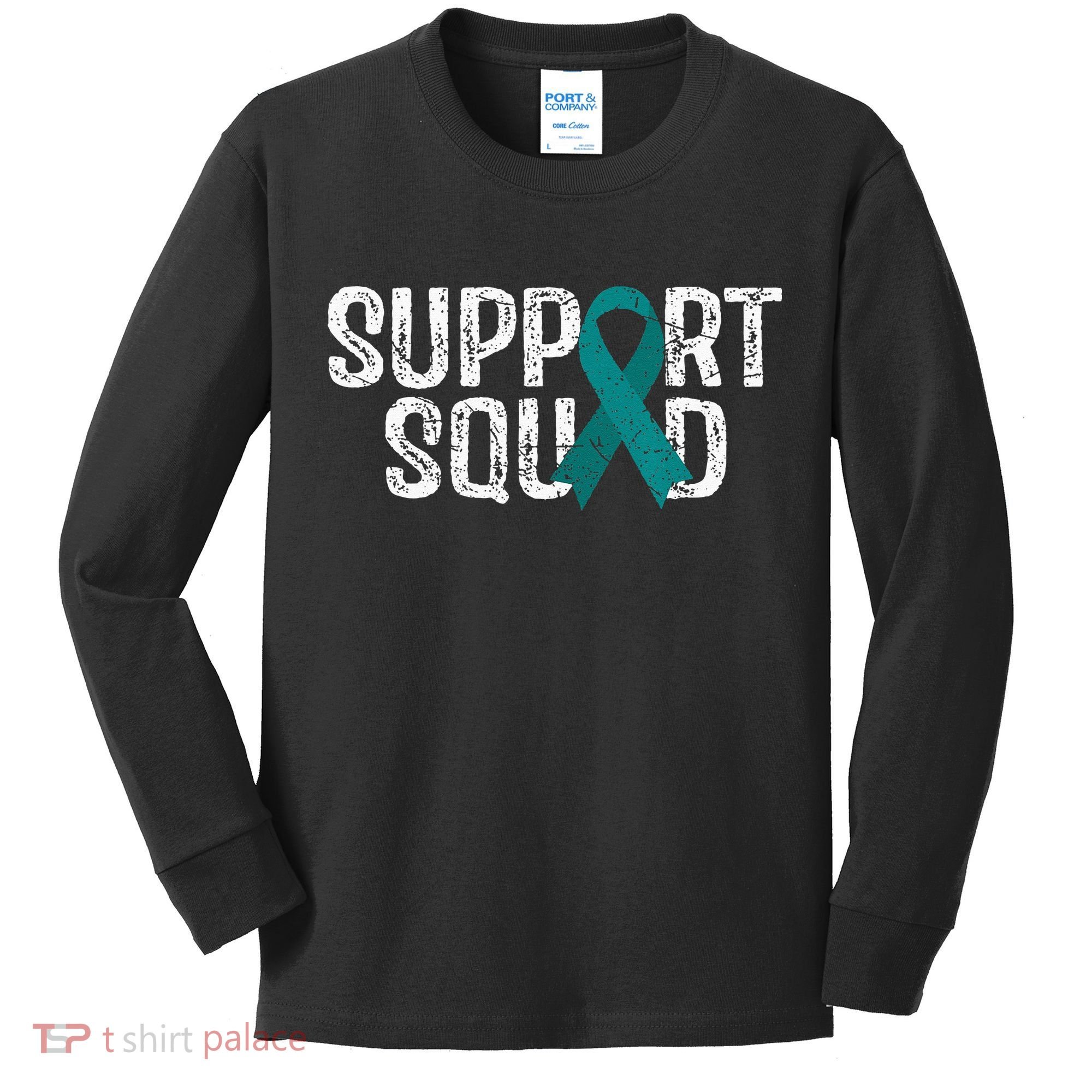 Support Squad Ovarian Cancer Awareness Kids Long Sleeve Shirt
