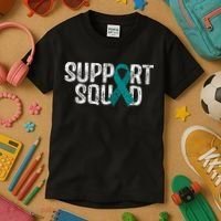 Support Squad Ovarian Cancer Awareness Kids T-Shirt thumb 3