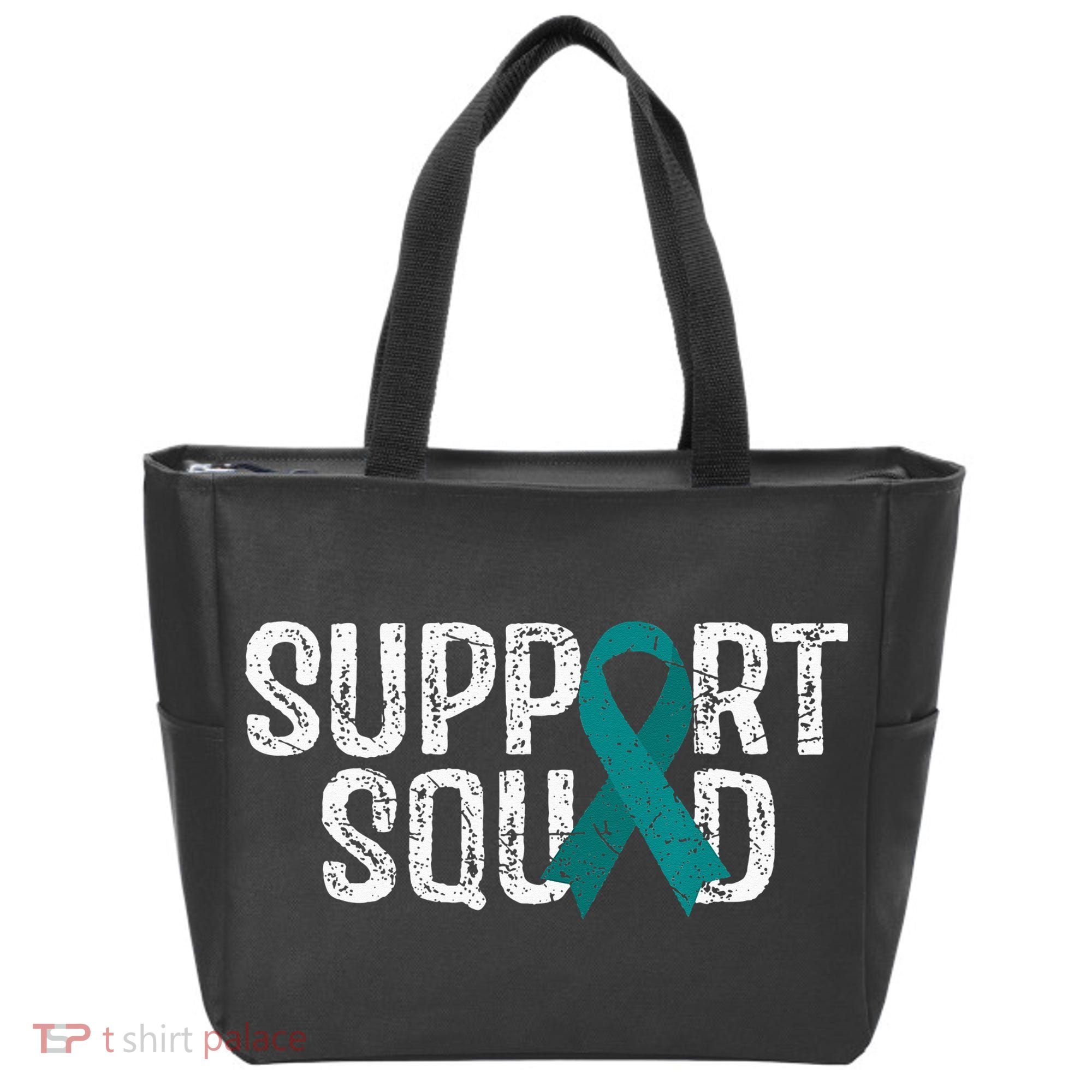 Support Squad Ovarian Cancer Awareness Tote Bag