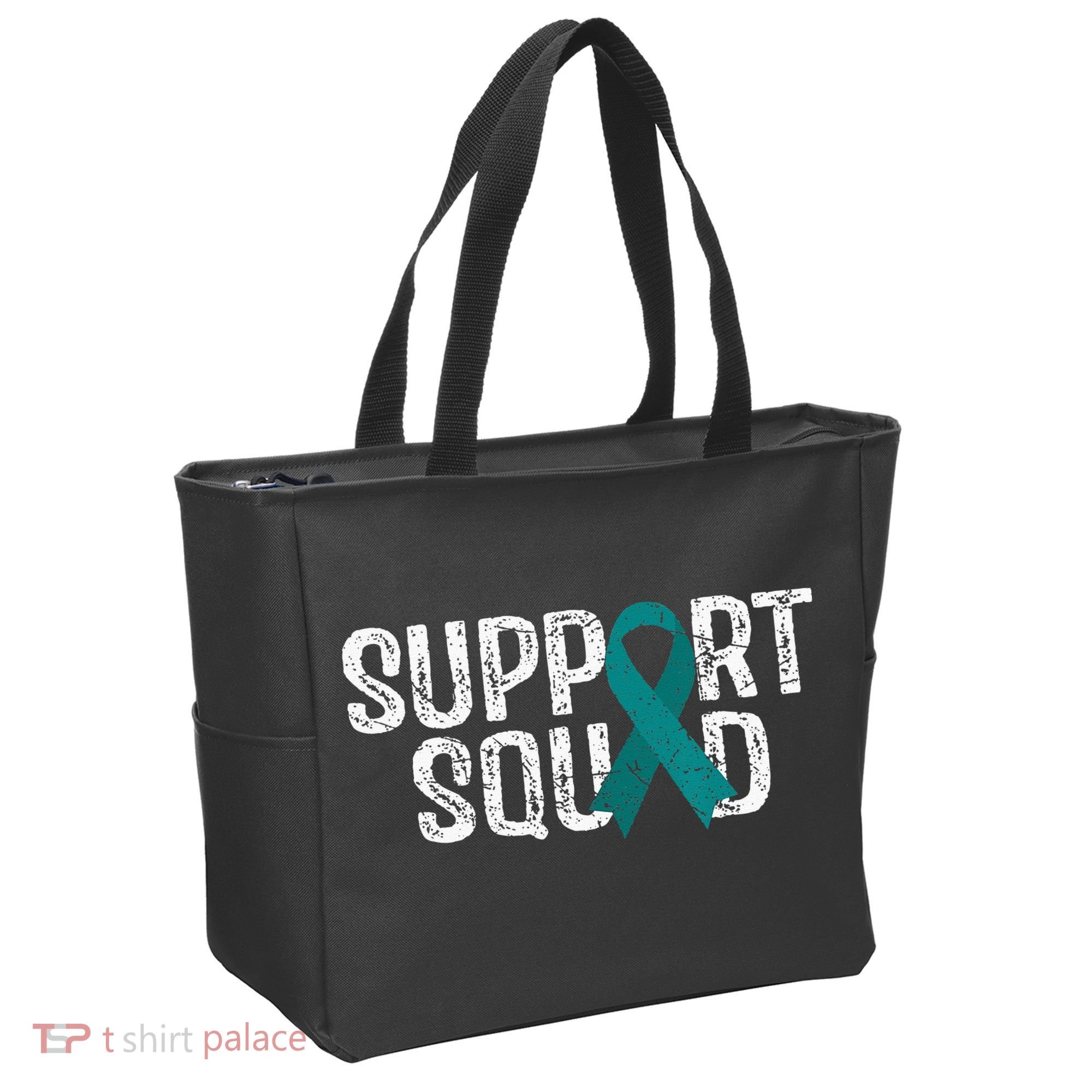 Support Squad Ovarian Cancer Awareness Tote Bag