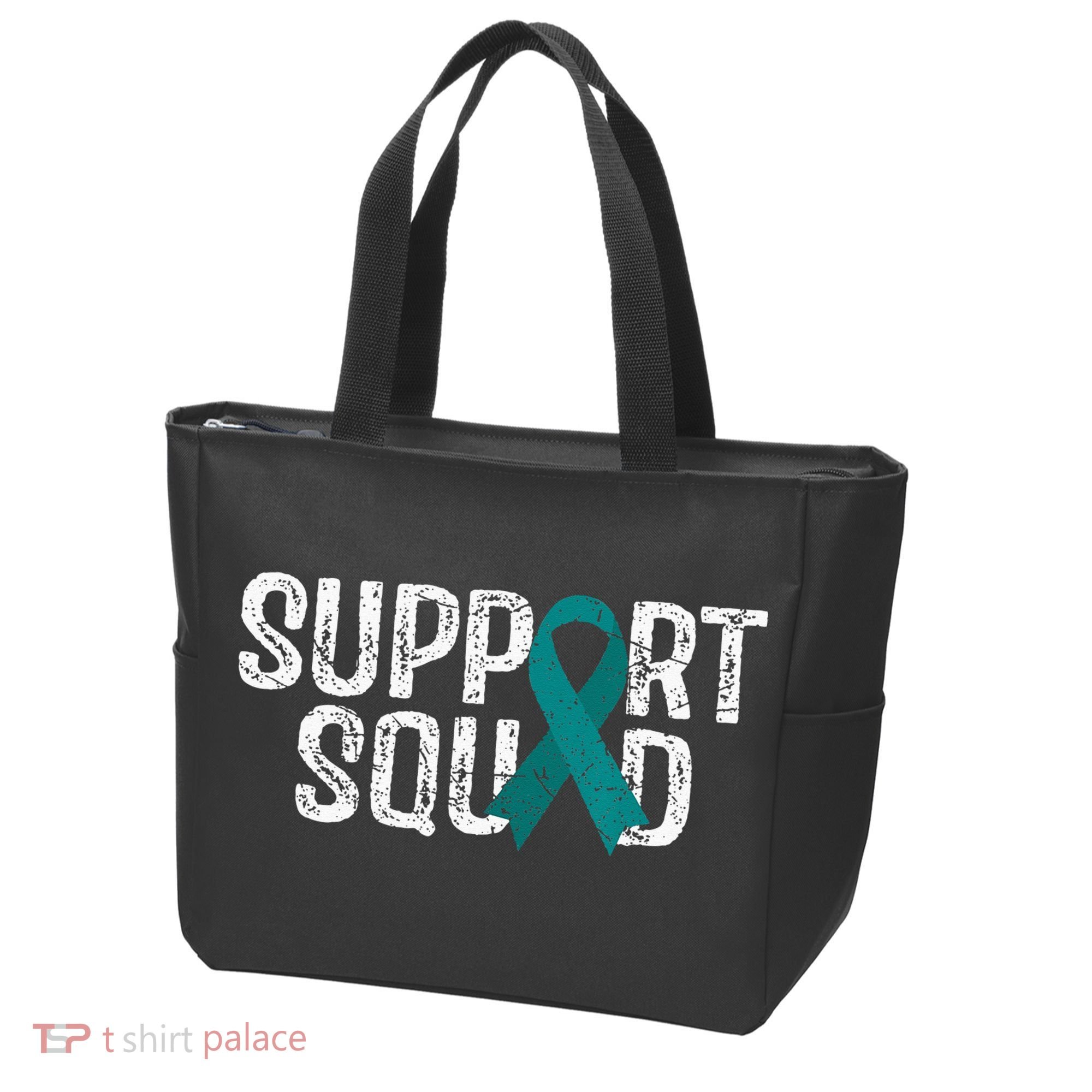 Support Squad Ovarian Cancer Awareness Tote Bag