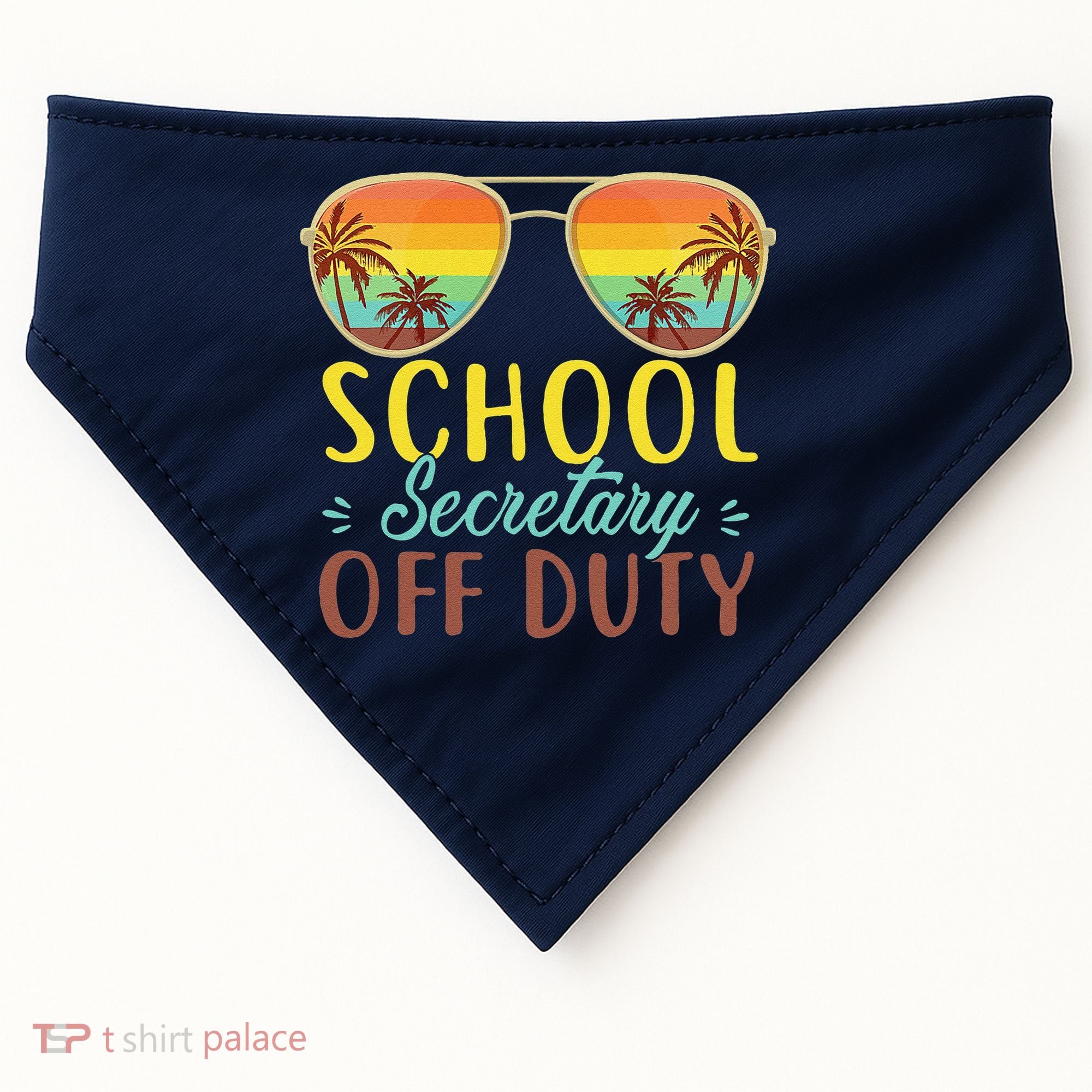 School Secretary Off Duty Summer Vacation Last Day Of School USA-Made Doggie Bandana