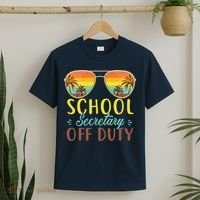 School Secretary Off Duty Summer Vacation Last Day Of School T-Shirt thumb 2