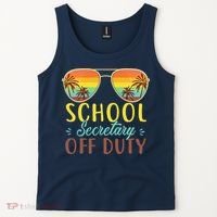 School Secretary Off Duty Summer Vacation Last Day Of School Tank Top thumb 2