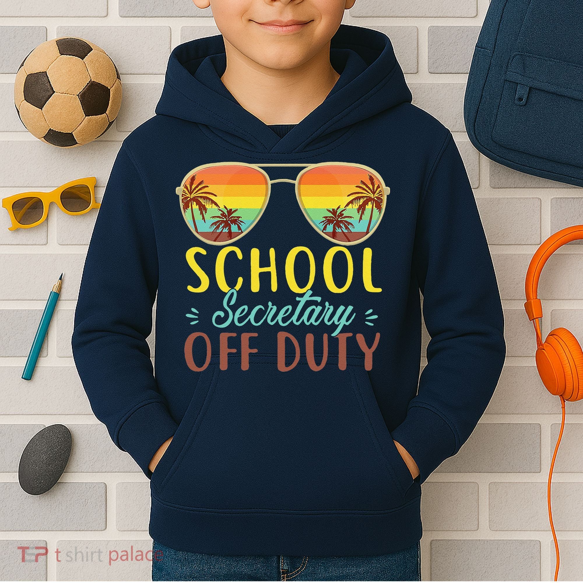 School Secretary Off Duty Summer Vacation Last Day Of School Kids Hoodie