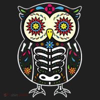 Sugar Skull Owl Dia De Los Muertos Halloween Beanie thumb 2