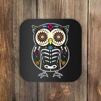 Sugar Skull Owl Dia De Los Muertos Halloween Coaster thumb 0
