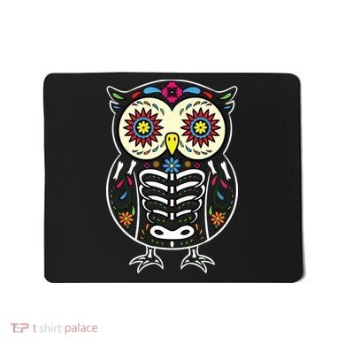 Sugar Skull Owl Dia De Los Muertos Halloween Mousepad