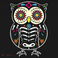 Sugar Skull Owl Dia De Los Muertos Halloween Women's Tank Top thumb 5