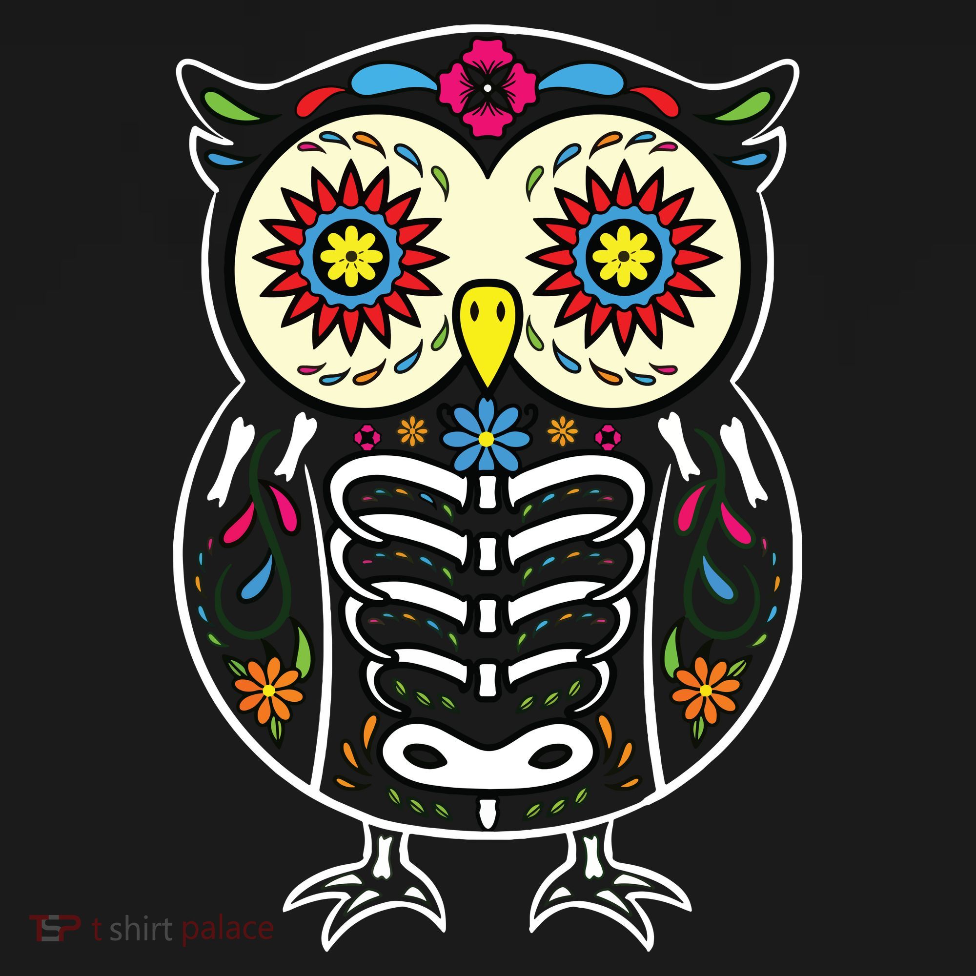 Sugar Skull Owl Dia De Los Muertos Halloween Baby Bodysuit