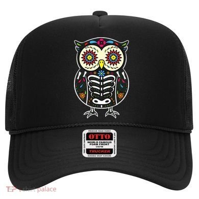 Sugar Skull Owl Dia De Los Muertos Halloween Hat