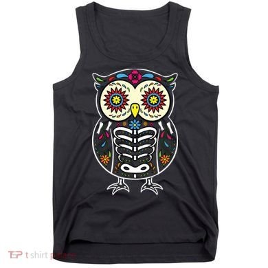 Sugar Skull Owl Dia De Los Muertos Halloween Tank Top