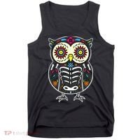 Sugar Skull Owl Dia De Los Muertos Halloween Tank Top thumb 0