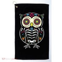 Sugar Skull Owl Dia De Los Muertos Halloween Golf Towel thumb 0