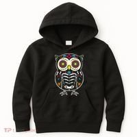 Sugar Skull Owl Dia De Los Muertos Halloween Kids Hoodie thumb 0
