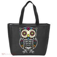 Sugar Skull Owl Dia De Los Muertos Halloween Tote Bag thumb 0