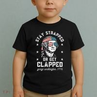 Stay Strapped Or Get Clapped George Washington Toddler T-Shirt thumb 2