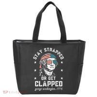 Stay Strapped Or Get Clapped George Washington Tote Bag thumb 0
