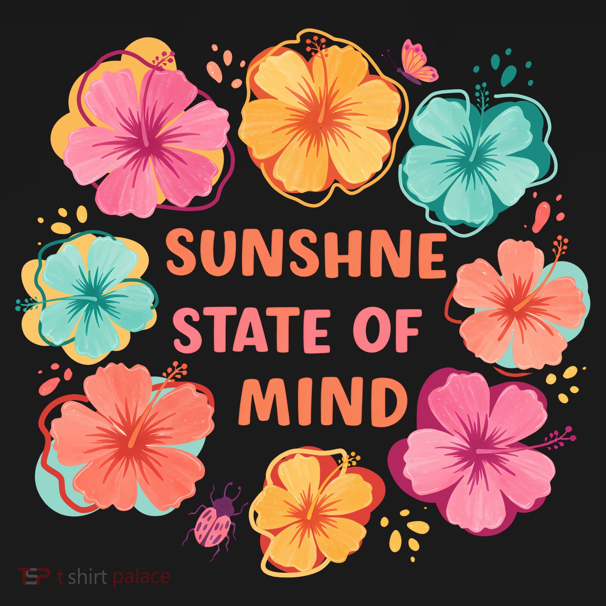 Sunshine State Of Mind Flower Floral Hibicus Tropical Coaster