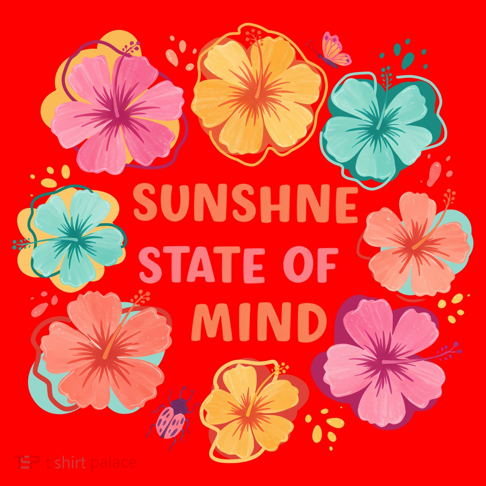 Sunshine State Of Mind Flower Floral Hibicus Tropical Santa Hat