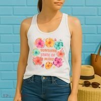Sunshine State Of Mind Flower Floral Hibicus Tropical Women's Tank Top thumb 2