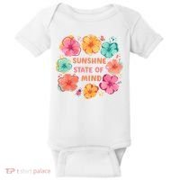 Sunshine State Of Mind Flower Floral Hibicus Tropical Baby Bodysuit thumb 0