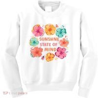 Sunshine State Of Mind Flower Floral Hibicus Tropical Kids Sweatshirt thumb 0