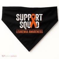 Support Squad Orange Ribbon Leukemia Blood Cancer Awareness USA-Made Doggie Bandana thumb 0