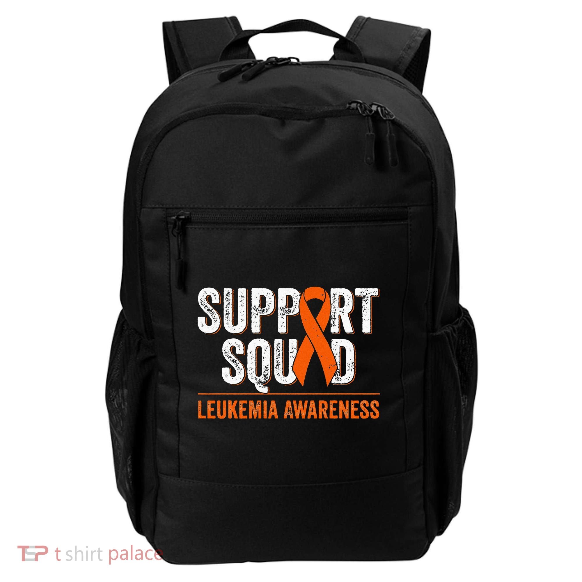 Support Squad Orange Ribbon Leukemia Blood Cancer Awareness Backpack