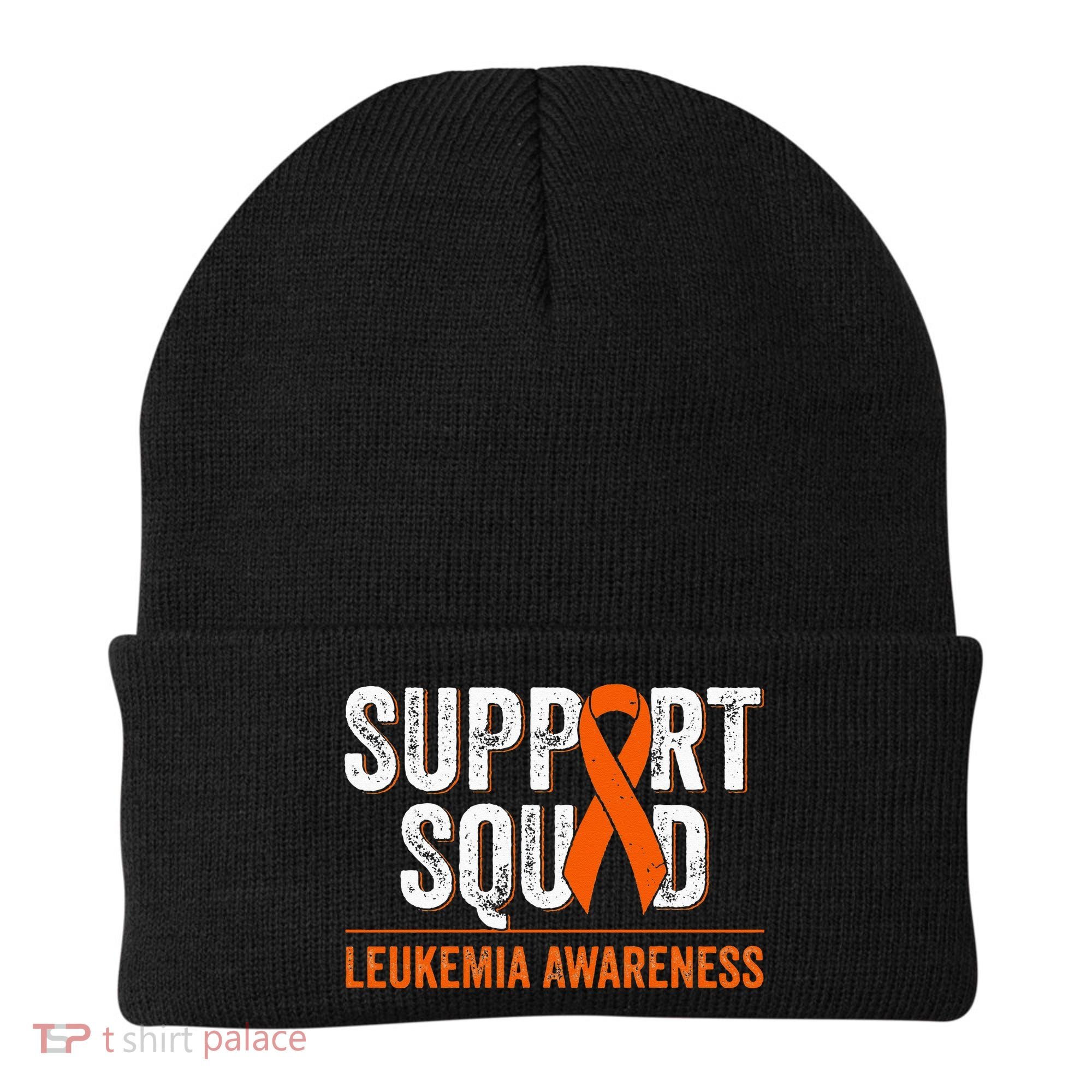 Support Squad Orange Ribbon Leukemia Blood Cancer Awareness Beanie