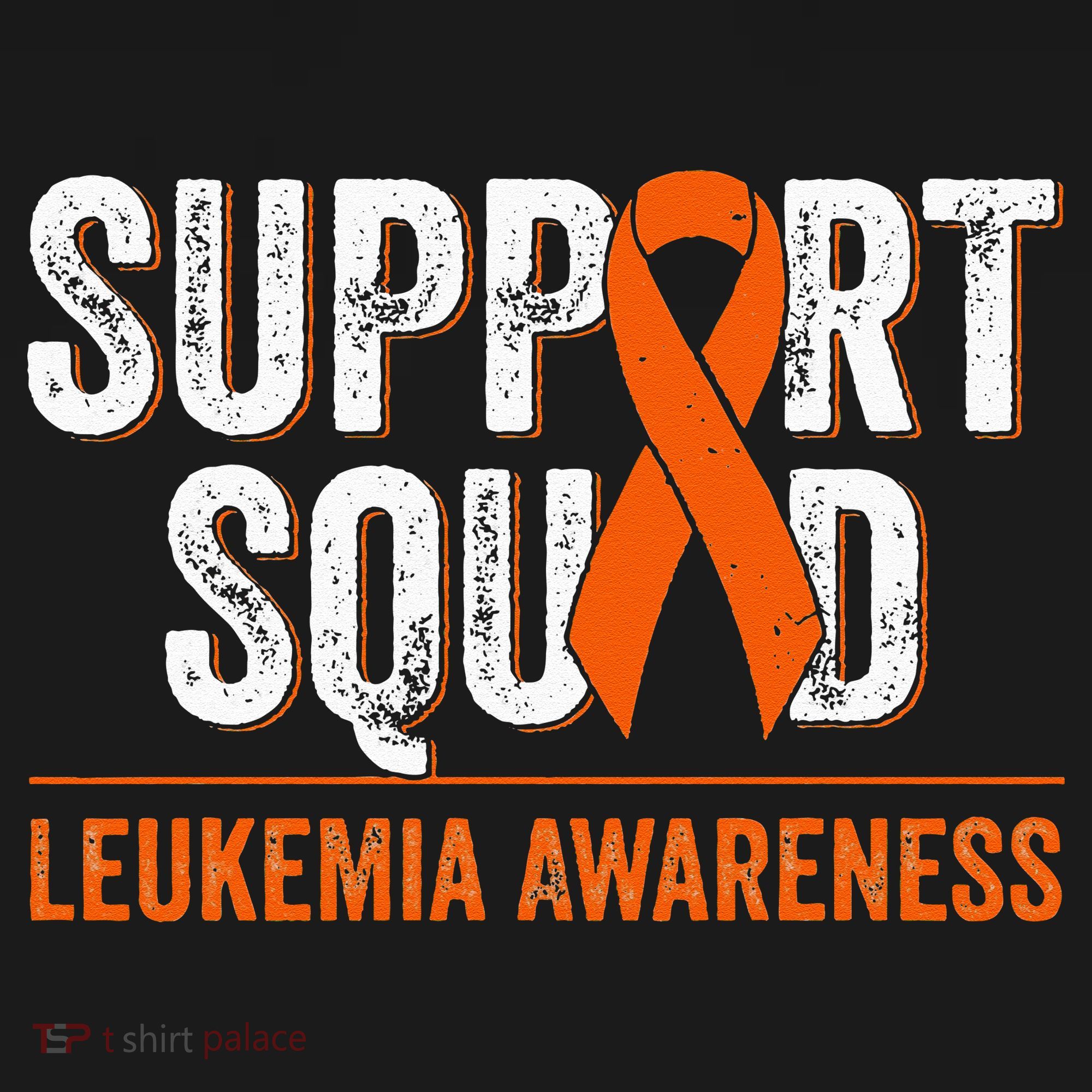 Support Squad Orange Ribbon Leukemia Blood Cancer Awareness Women's Hoodie