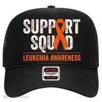 Support Squad Orange Ribbon Leukemia Blood Cancer Awareness Hat thumb 0
