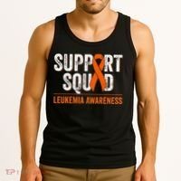 Support Squad Orange Ribbon Leukemia Blood Cancer Awareness Tank Top thumb 3