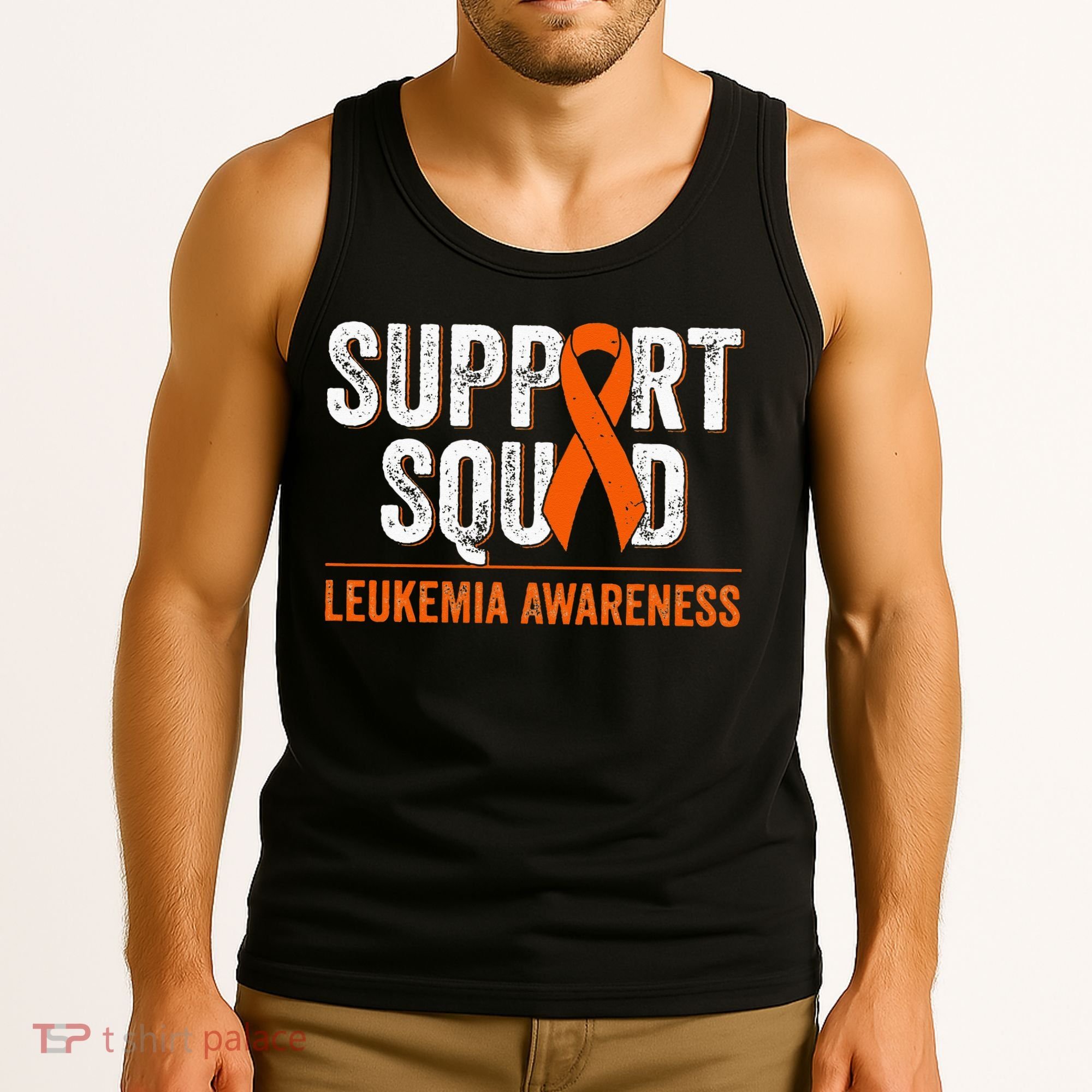 Support Squad Orange Ribbon Leukemia Blood Cancer Awareness Tank Top
