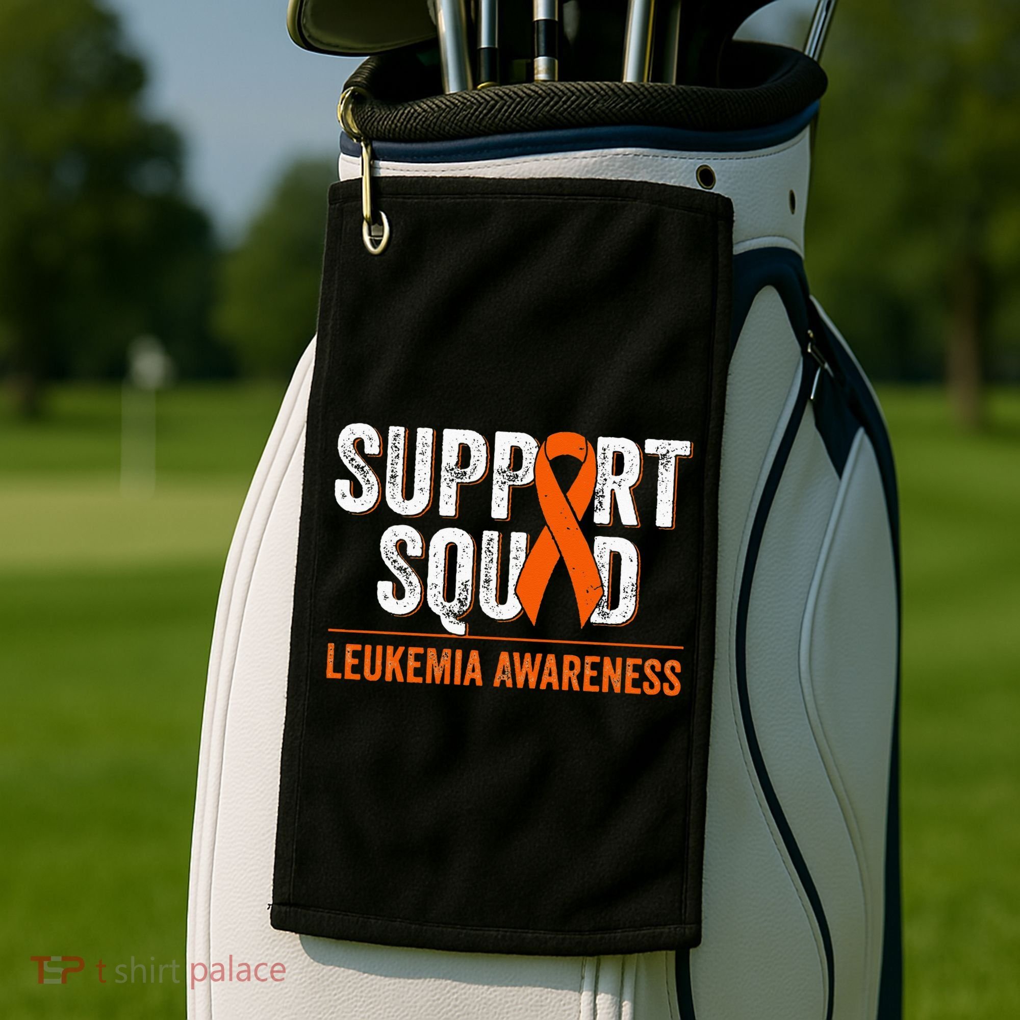 Support Squad Orange Ribbon Leukemia Blood Cancer Awareness Golf Towel