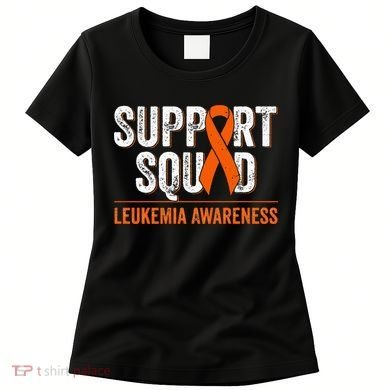 Support Squad Orange Ribbon Leukemia Blood Cancer Awareness Women's T-Shirt