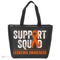 Support Squad Orange Ribbon Leukemia Blood Cancer Awareness Tote Bag thumb 0