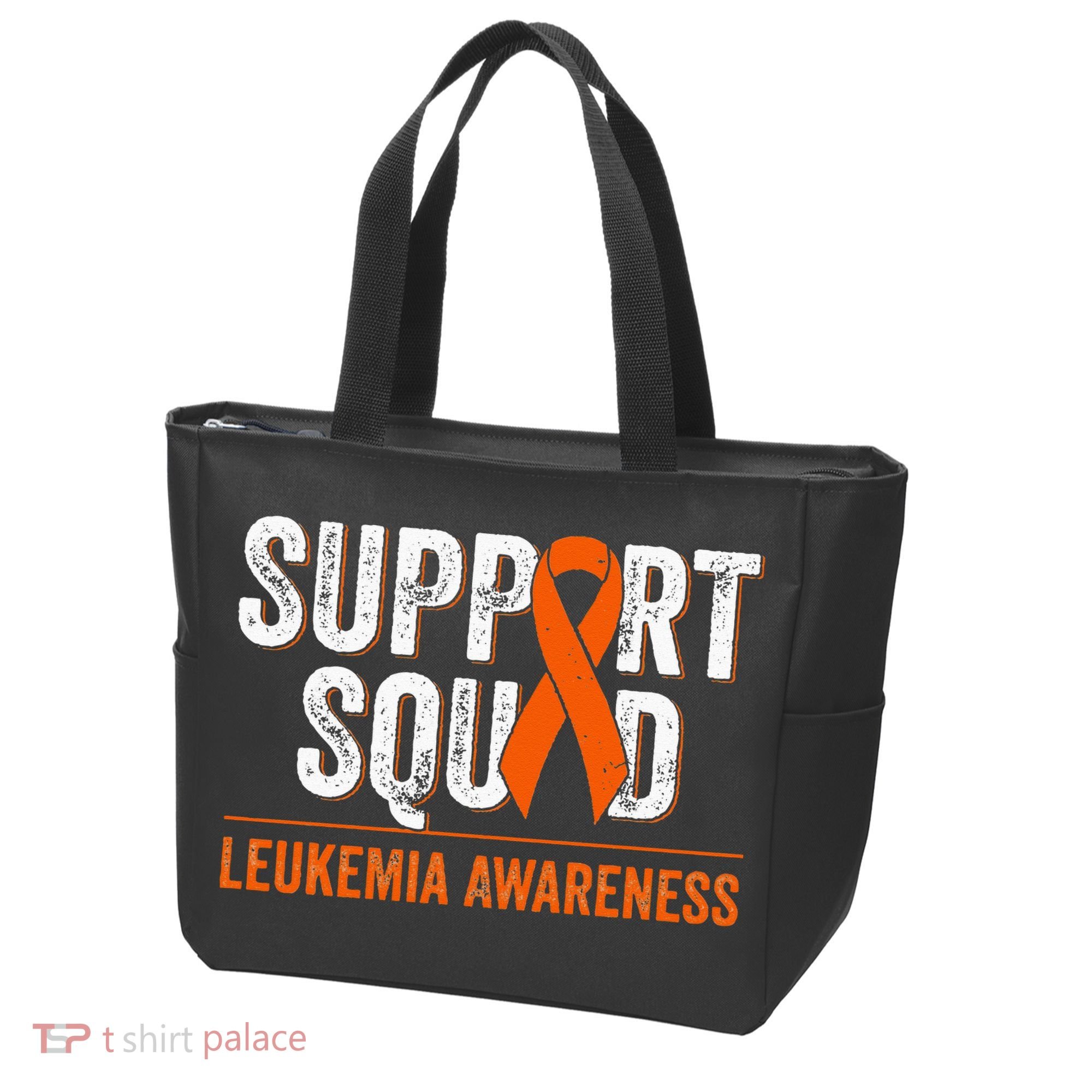 Support Squad Orange Ribbon Leukemia Blood Cancer Awareness Tote Bag