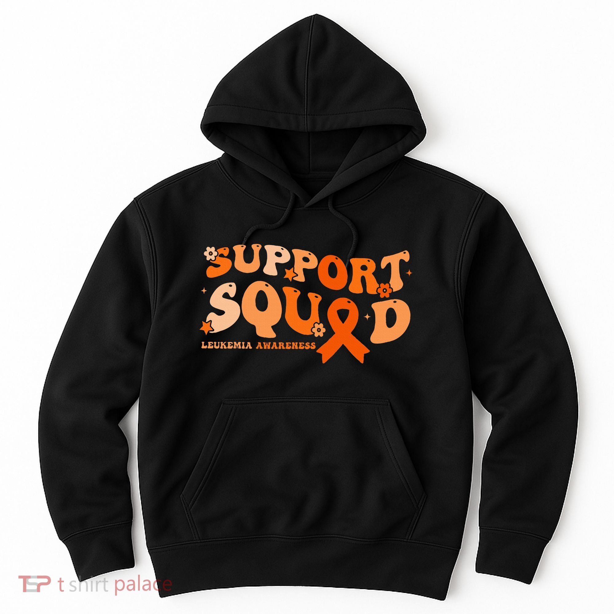 Support Squad Orange Ribbon Leukemia Blood Cancer Awareness Hoodie