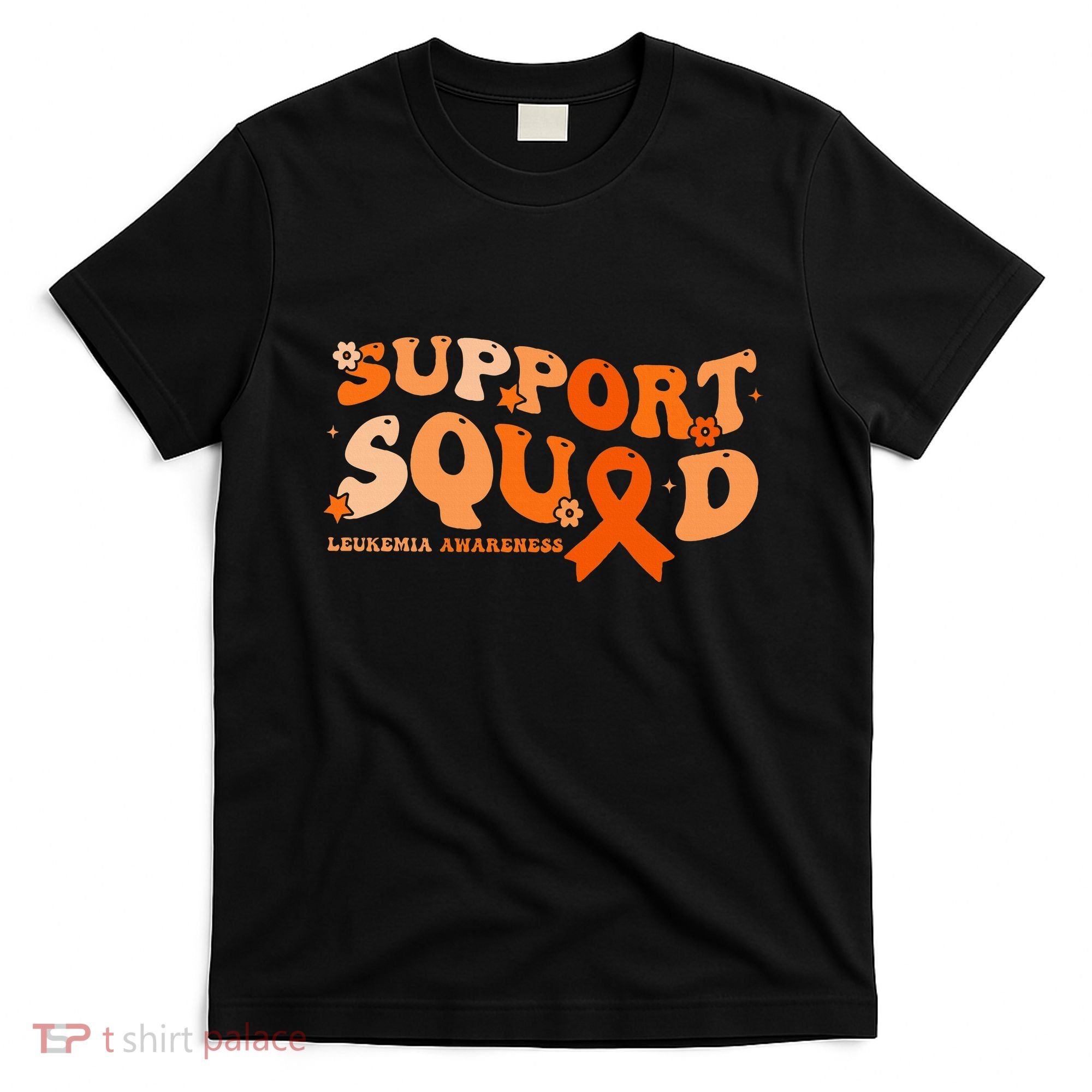 Support Squad Orange Ribbon Leukemia Blood Cancer Awareness T-Shirt