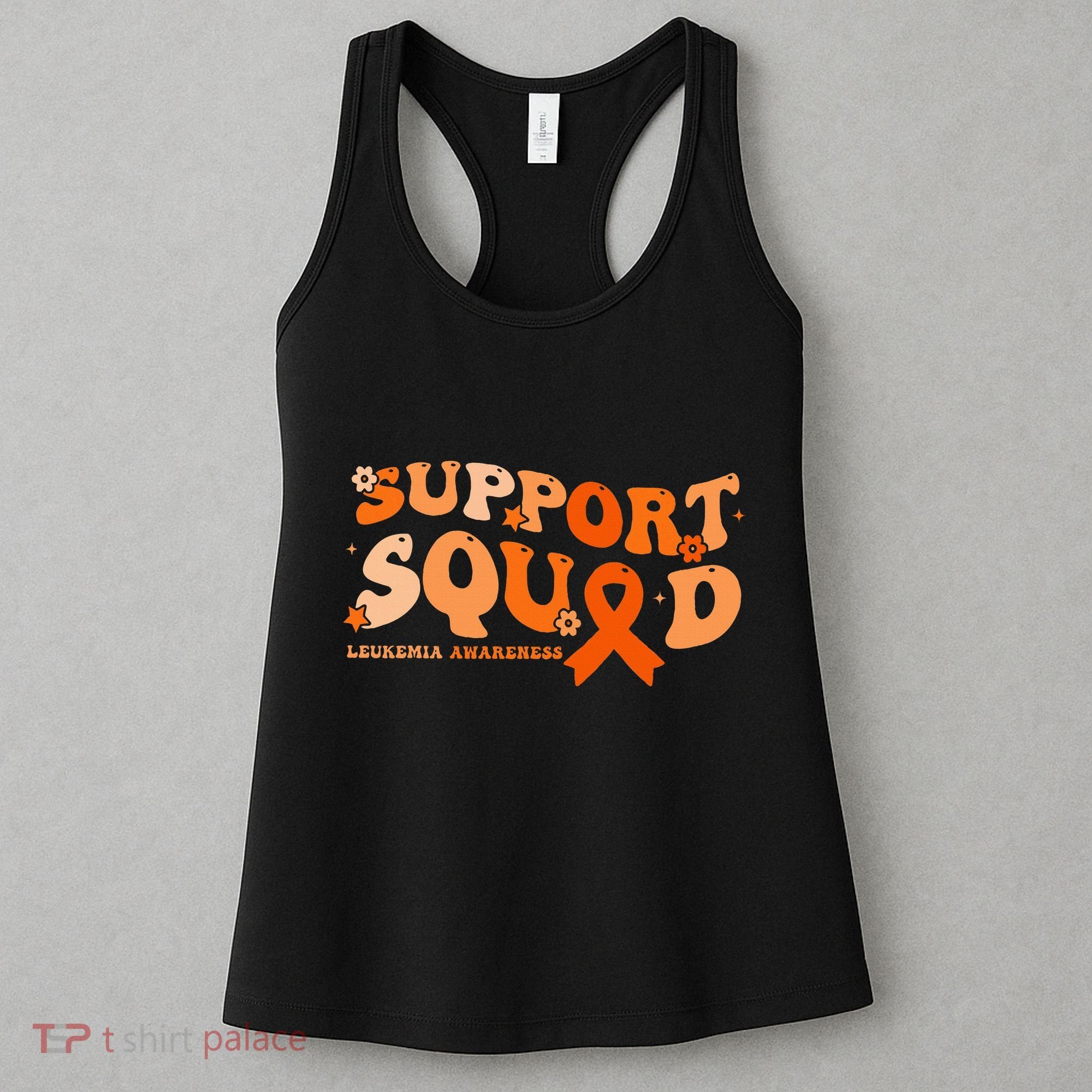 Support Squad Orange Ribbon Leukemia Blood Cancer Awareness Women's Tank Top