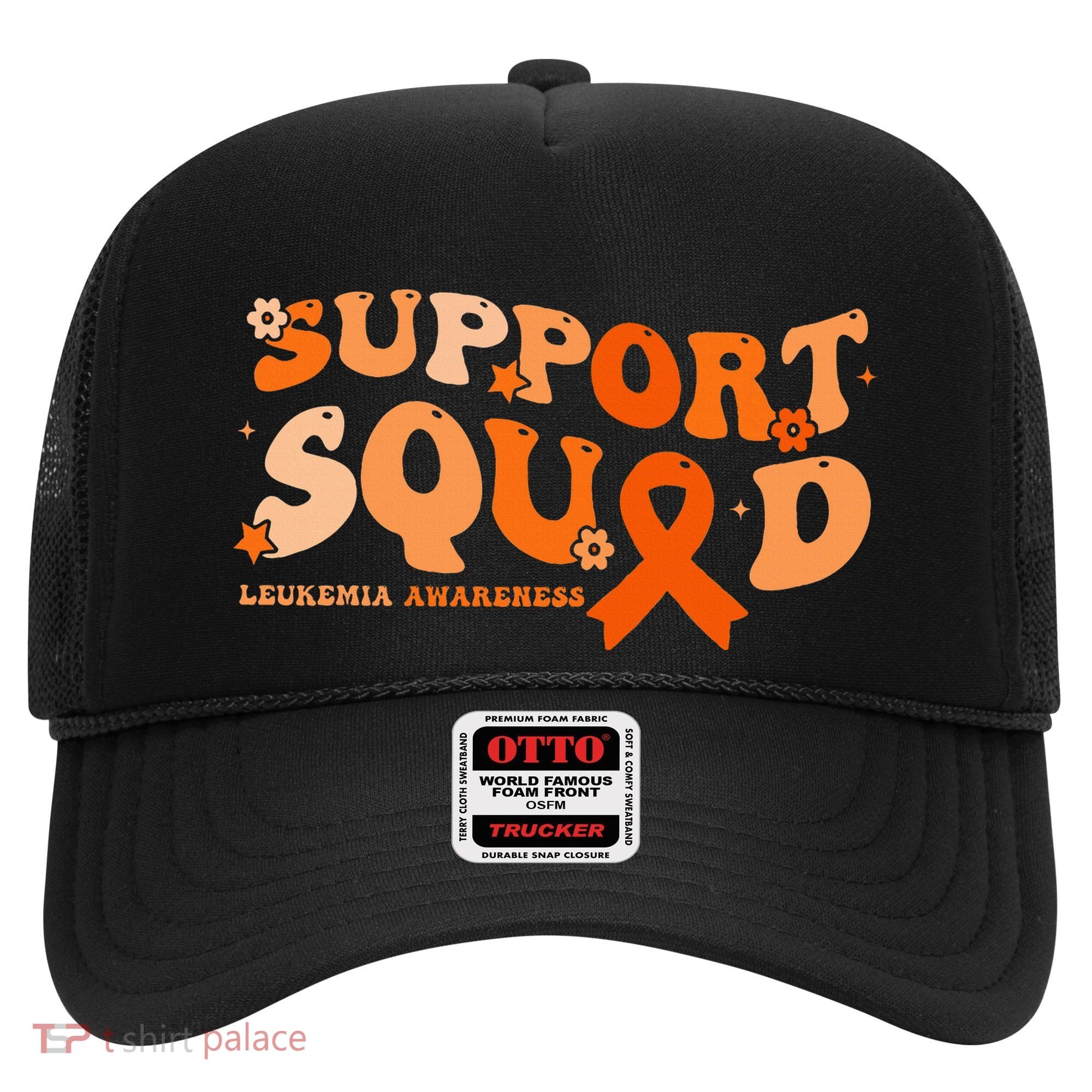 Support Squad Orange Ribbon Leukemia Blood Cancer Awareness Hat